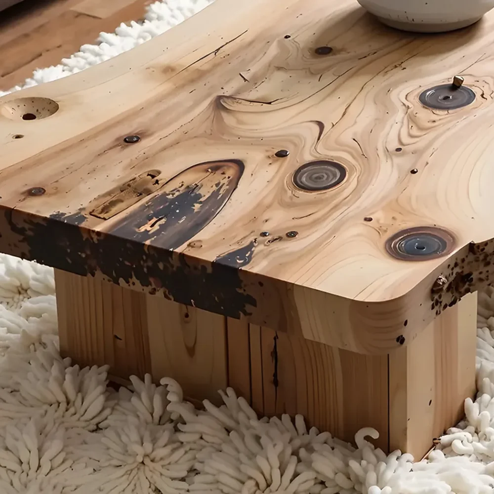 Handmade coffee table, rustic natural wood coffee table, live edge farm table, living room table, living room d?cor - Image 5