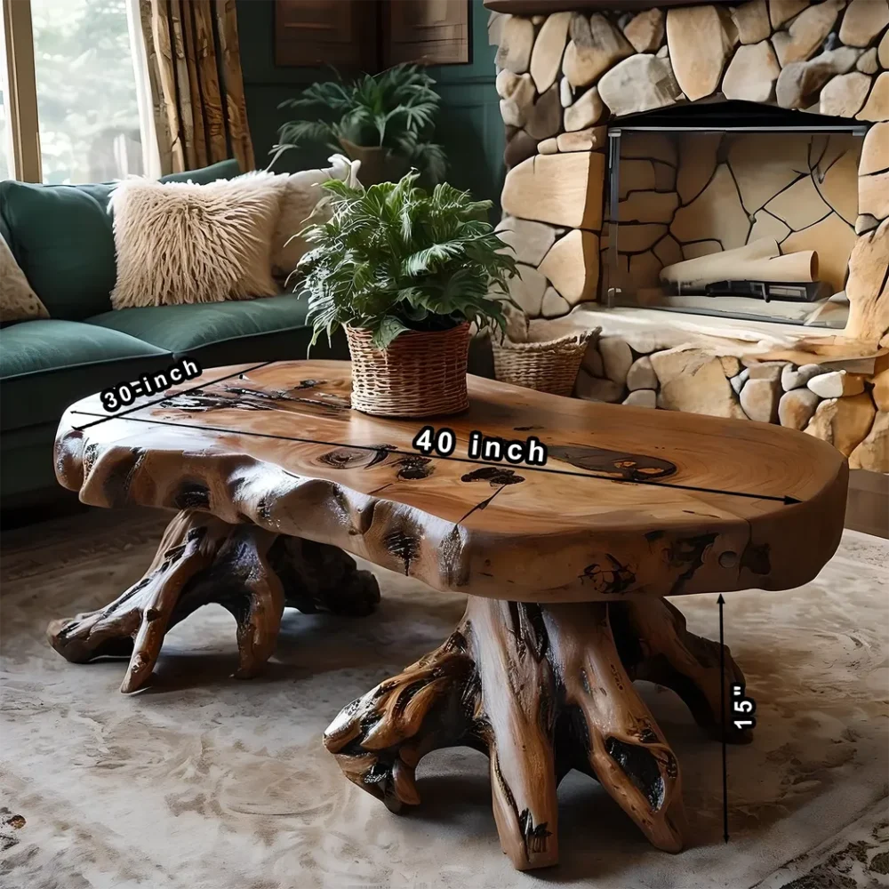 Living room table, recycled wood, handmade coffee table, living room decorative table - Image 2