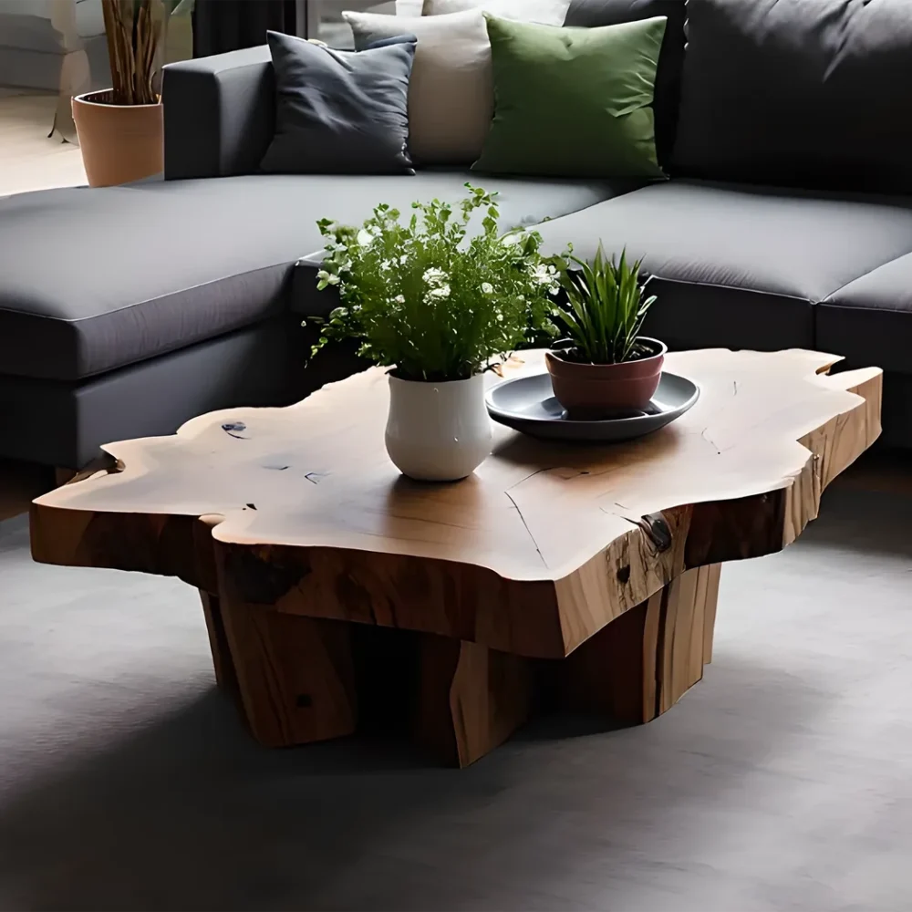 Modern coffee table living edge solid coffee table farmhouse wood coffee table reclaimed wood table living room wood table home decor table - Image 4
