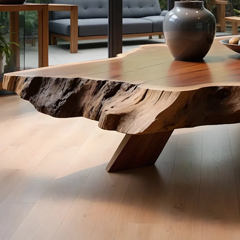 Modern Coffee Table, Coffee Table, Rustic Natural Wood Coffee Table for Living Room Decoration - Image 4