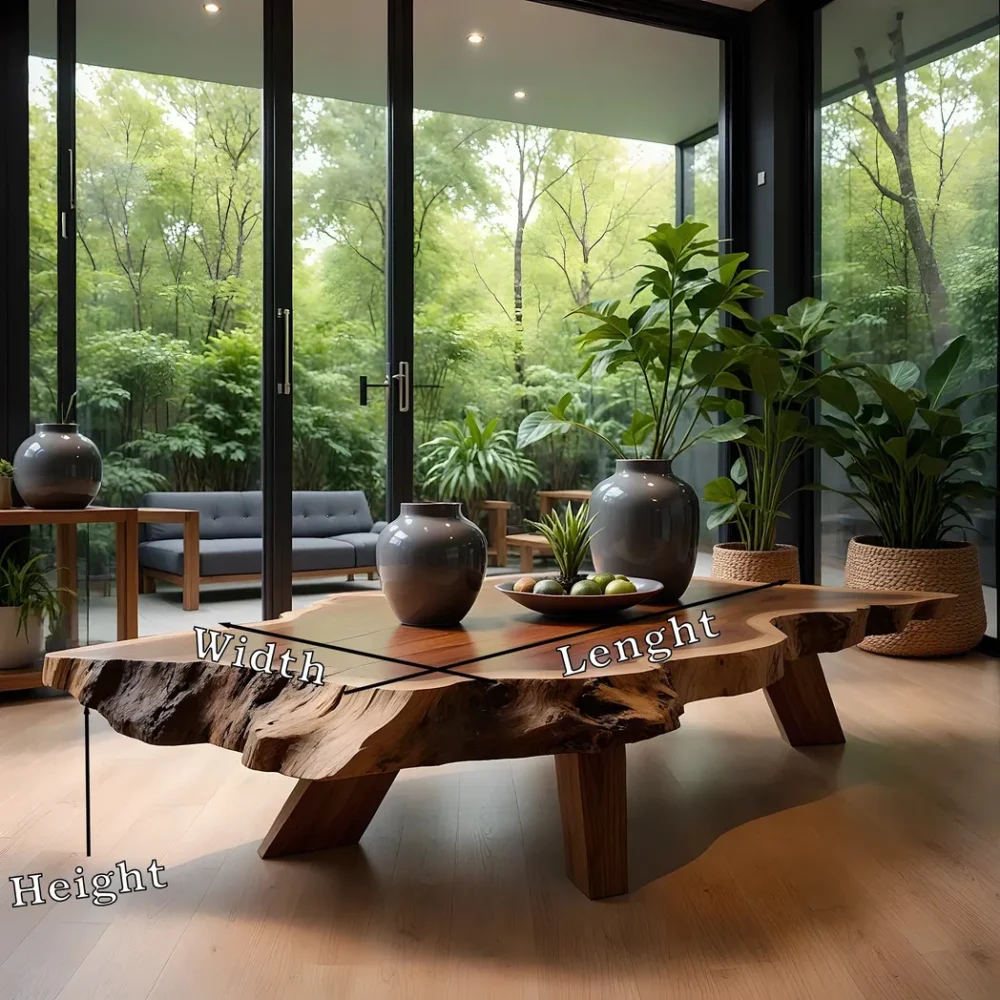 Modern Coffee Table, Coffee Table, Rustic Natural Wood Coffee Table for Living Room Decoration - Image 5