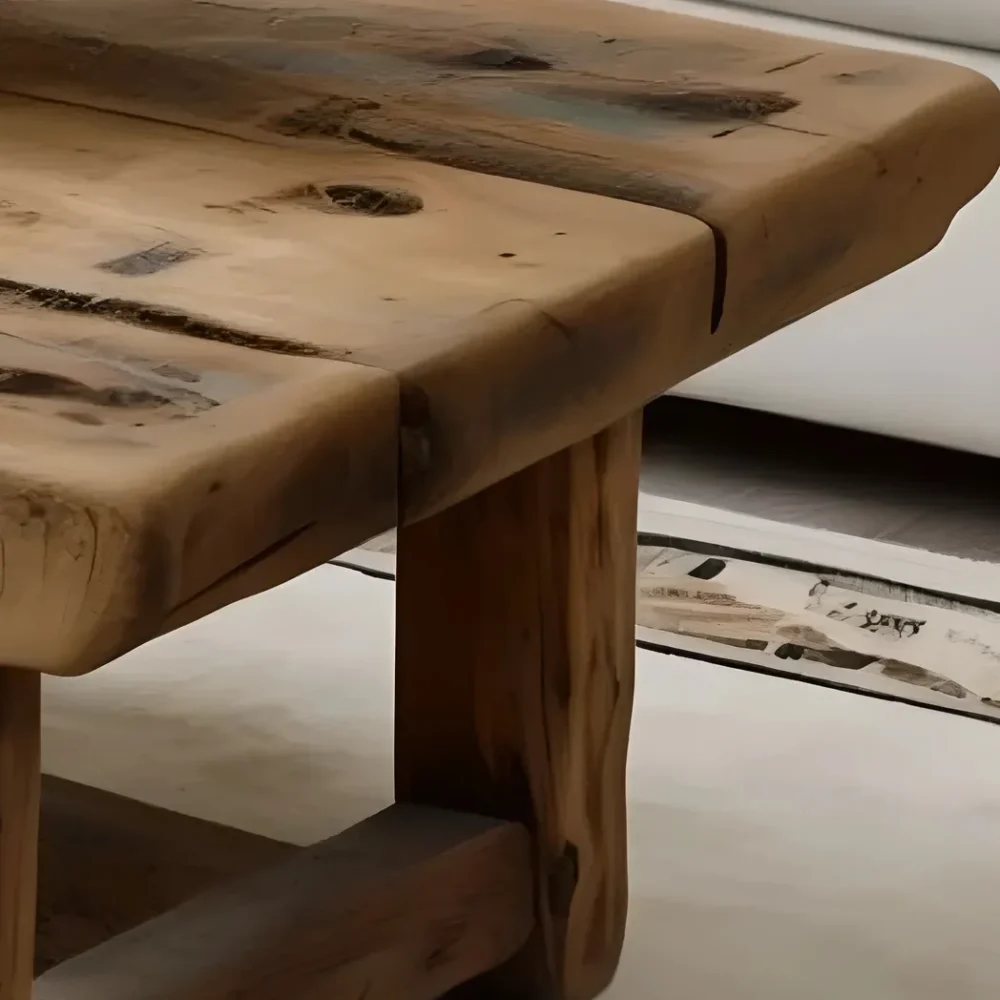Recycled wood living room table Handmade coffee table Modern driftwood coffee table - Image 3