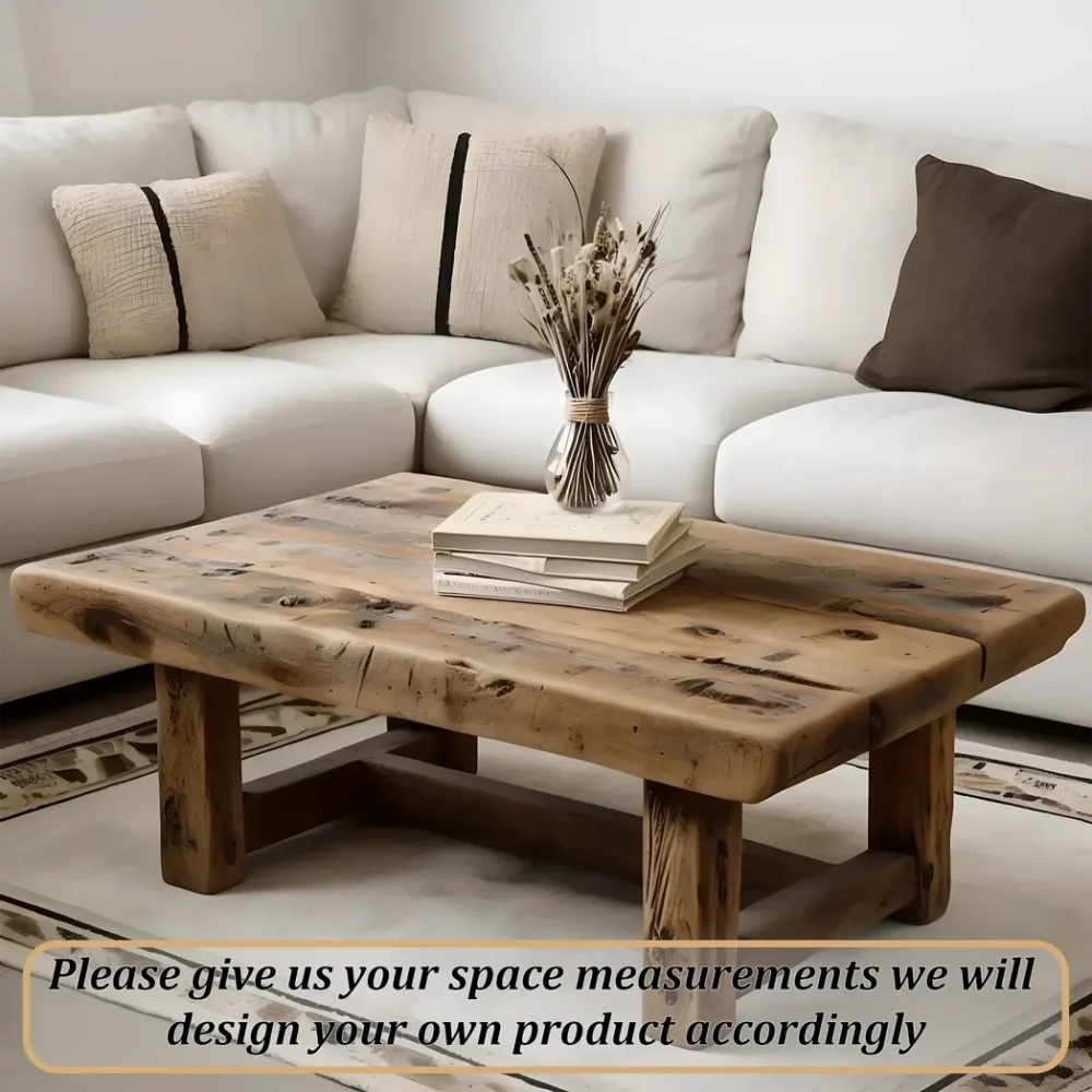 Recycled wood living room table Handmade coffee table Modern driftwood coffee table - Image 4