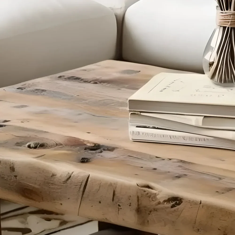 Recycled wood living room table Handmade coffee table Modern driftwood coffee table - Image 5