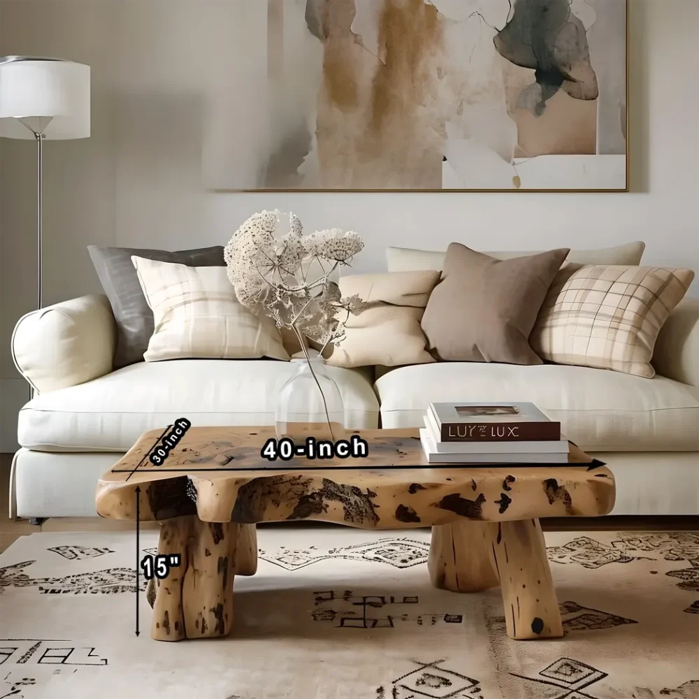 recycled wooden tea table - Image 2