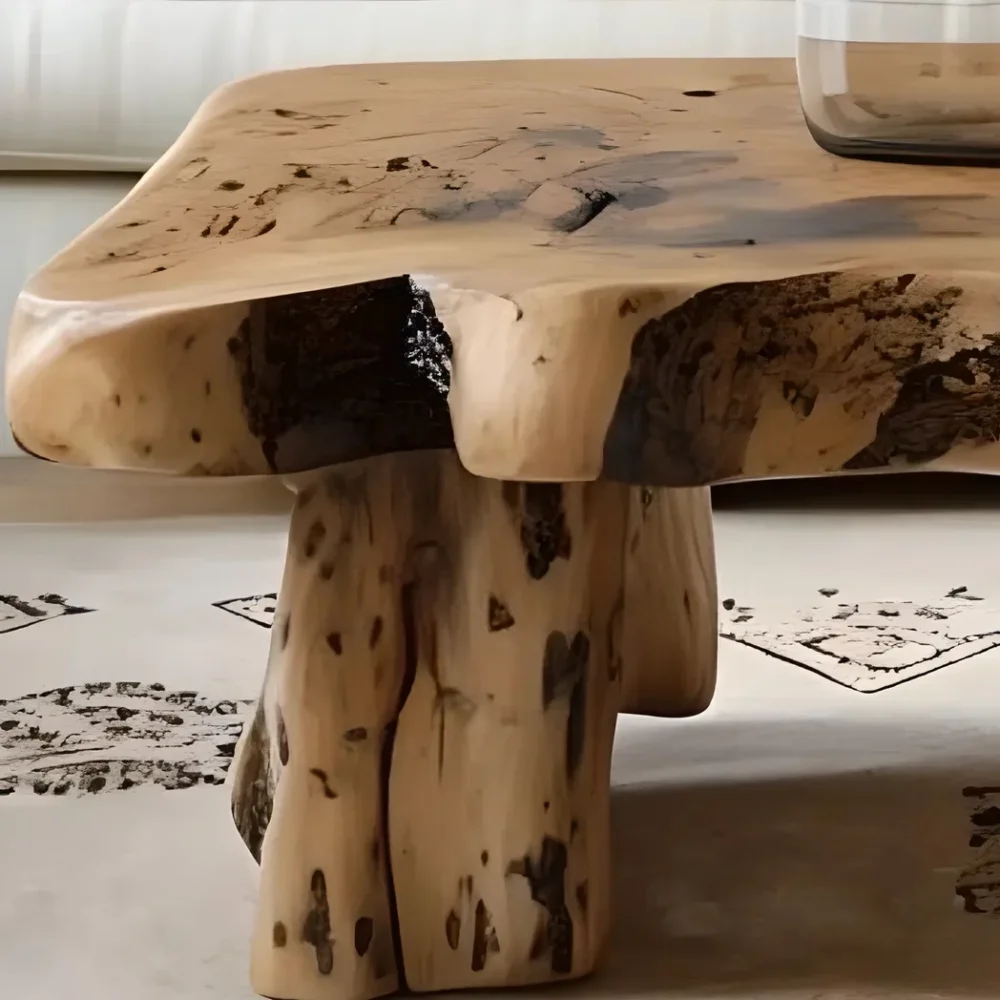 recycled wooden tea table - Image 3