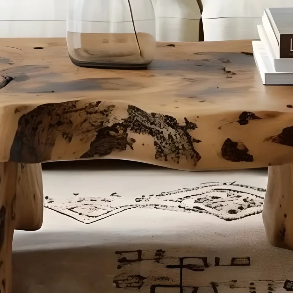 recycled wooden tea table - Image 5