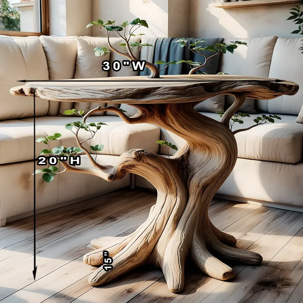 Rustic coffee table made of solid wood - Image 2