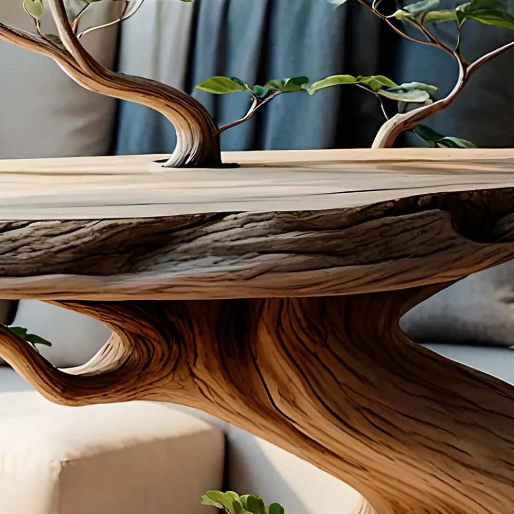 Rustic coffee table made of solid wood - Image 3