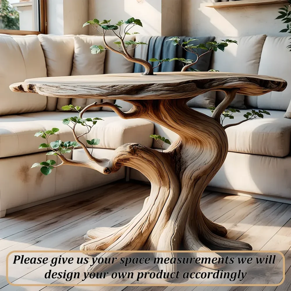 Rustic coffee table made of solid wood - Image 4