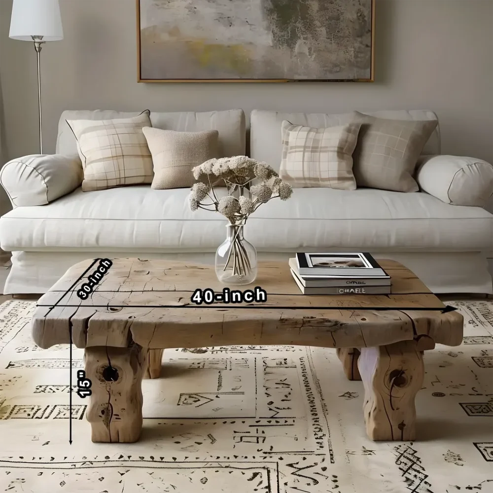 rustic coffee table, driftwood coffee table - Image 2