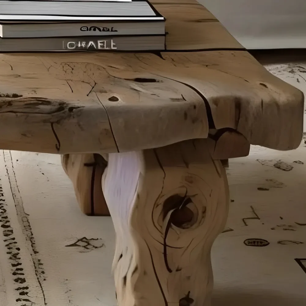 rustic coffee table, driftwood coffee table - Image 3
