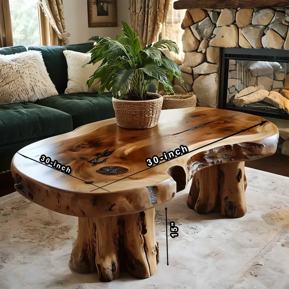 rustic tea table, solid wooden tea table - Image 2