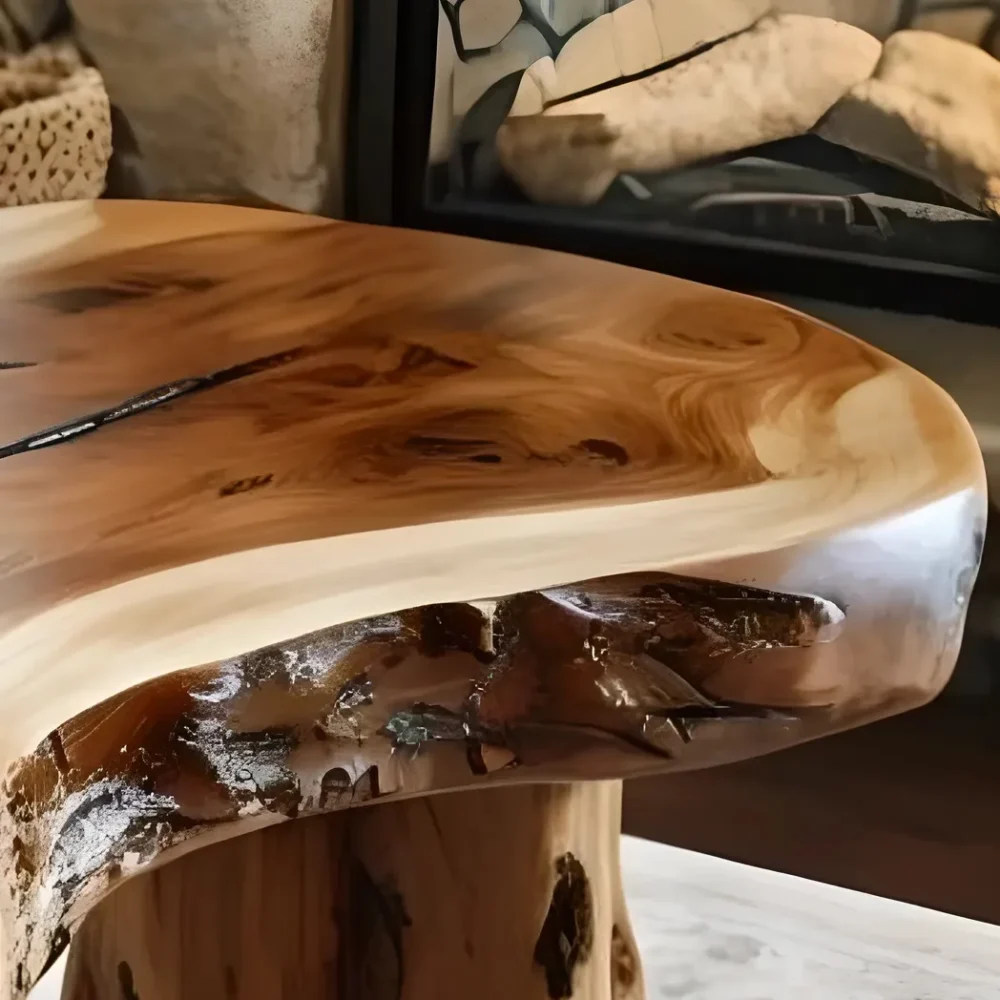 rustic tea table, solid wooden tea table - Image 3
