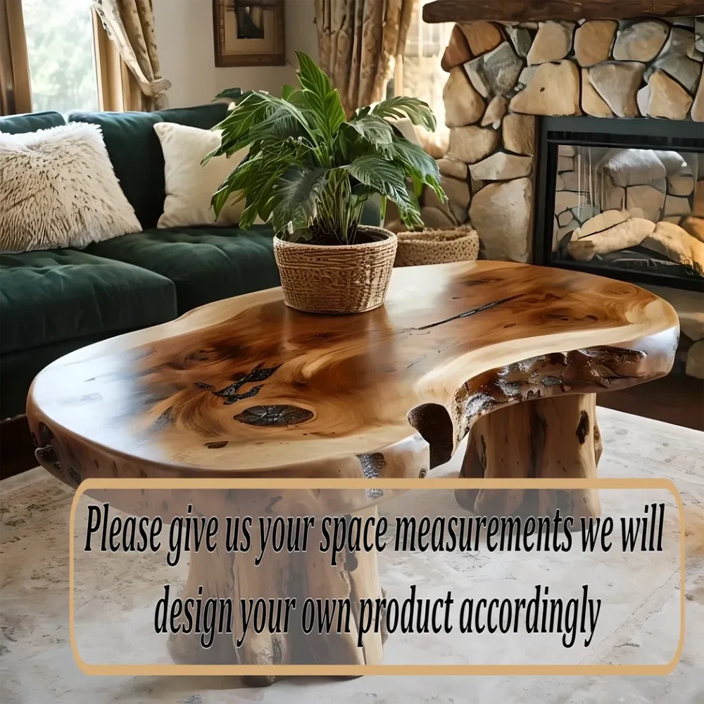 rustic tea table, solid wooden tea table - Image 4