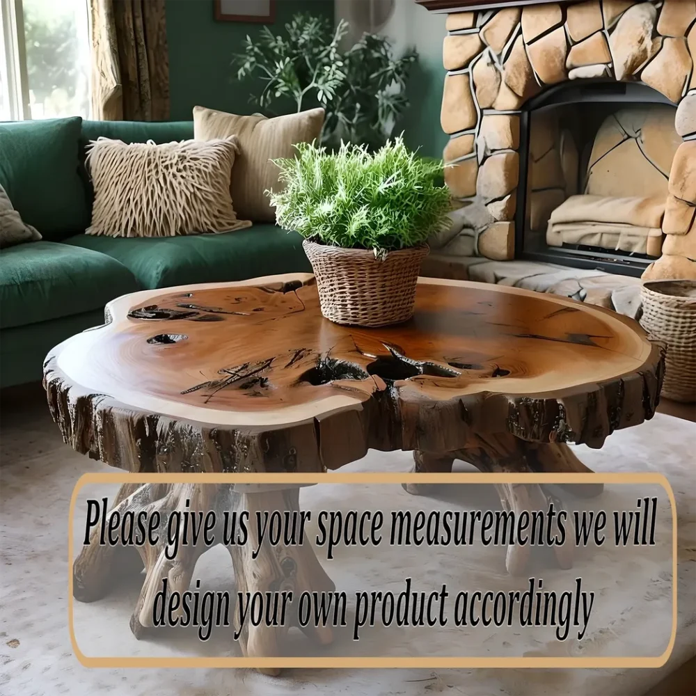 Tamarind wood coffee table, round coffee table - Image 4