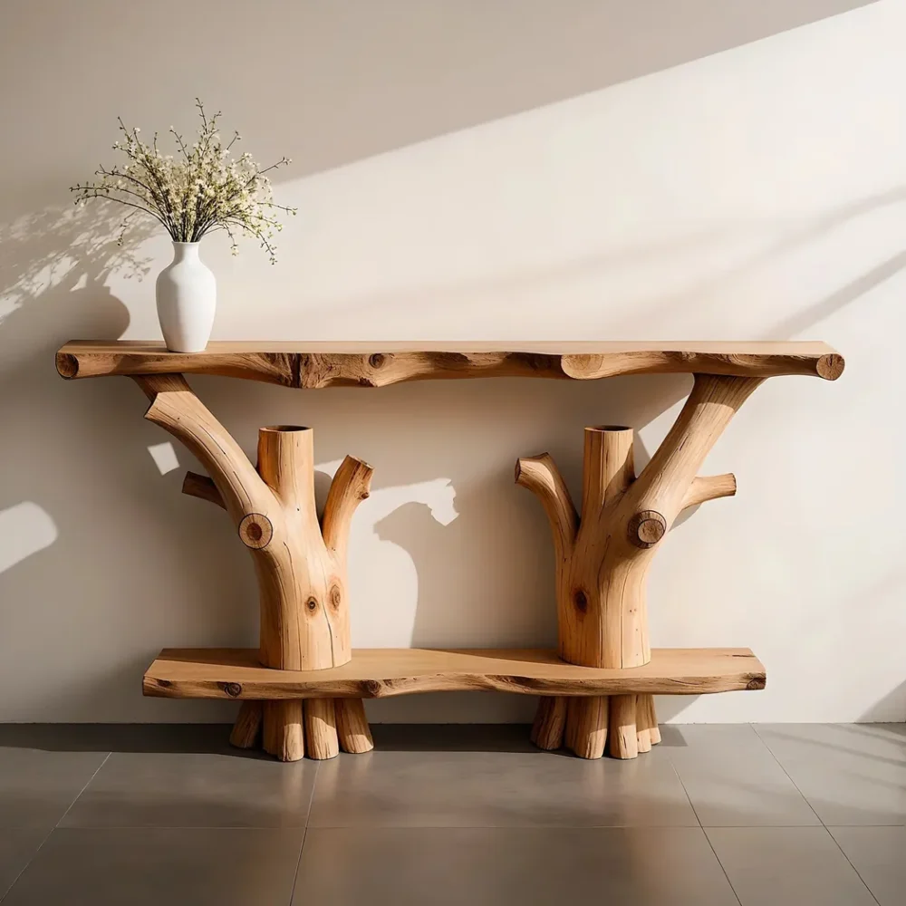 2 tier console table, rustic table, 100% handmade table, entryway table.