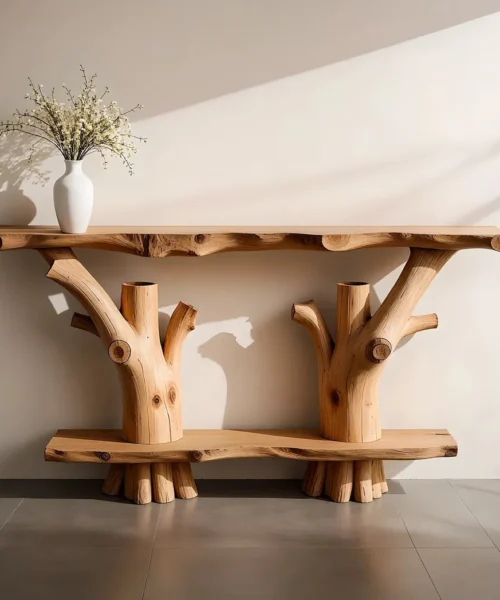2 tier console table, rustic table, 100% handmade table, entryway table.