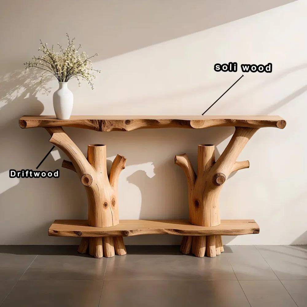 2 tier console table, rustic table, 100% handmade table, entryway table. - Image 2