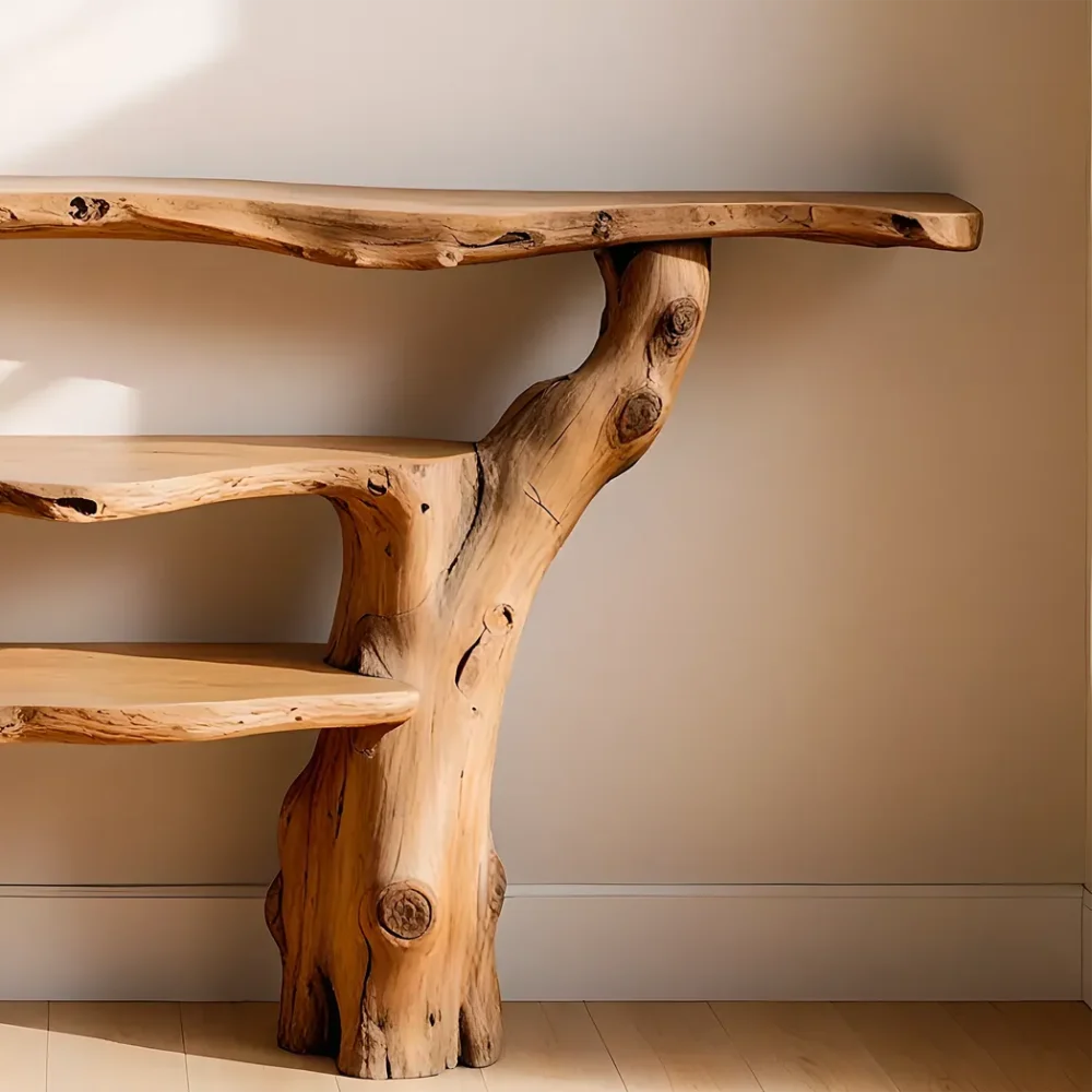 custom console table with 3 tiers, solid wood table, home decor table - Image 5