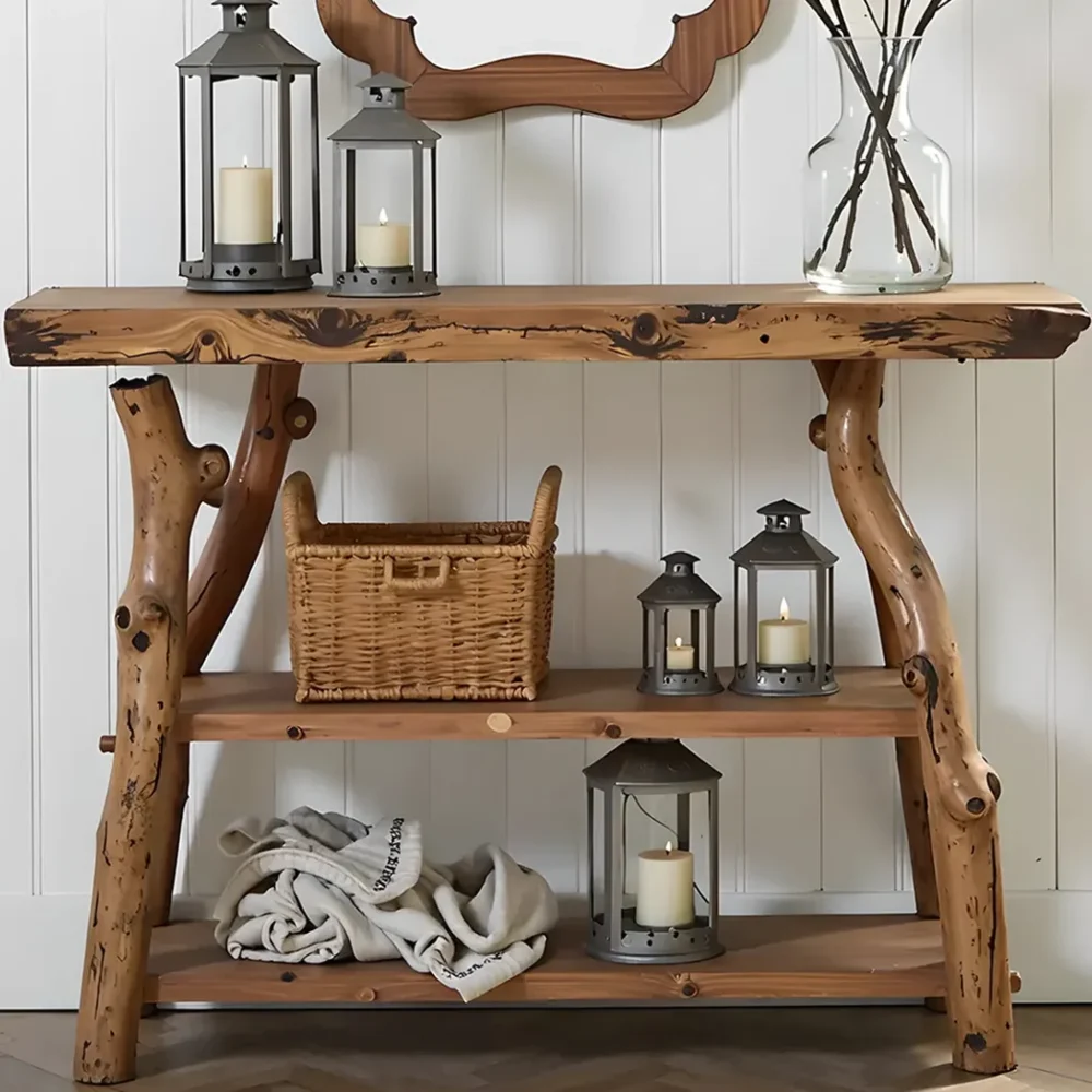 Handcrafted wooden console tables, live edge tables, entry tables, narrow entry tables - Image 3