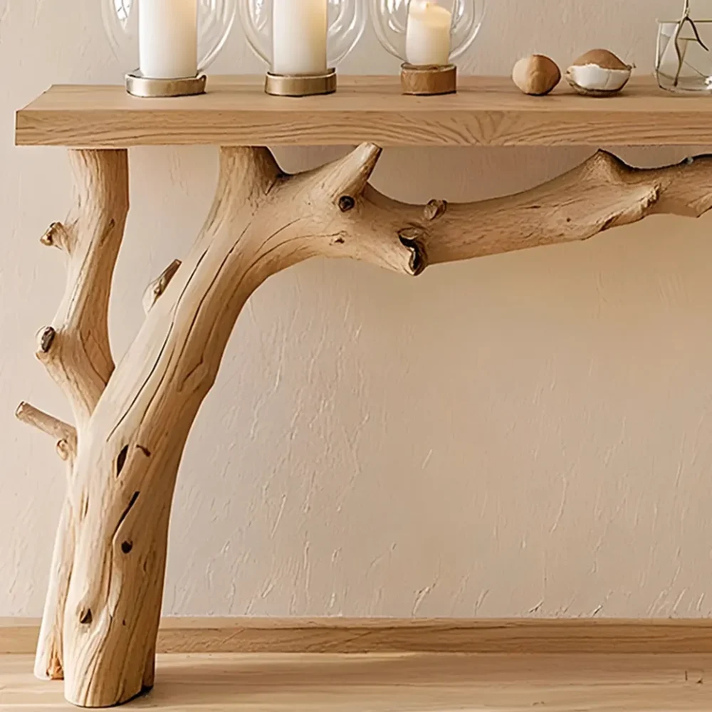 Handmade Rustic Natural Wood Console Table ? Farmhouse Style, Entryway or Living Side Table, Perfect Housewarming Gift - Image 3