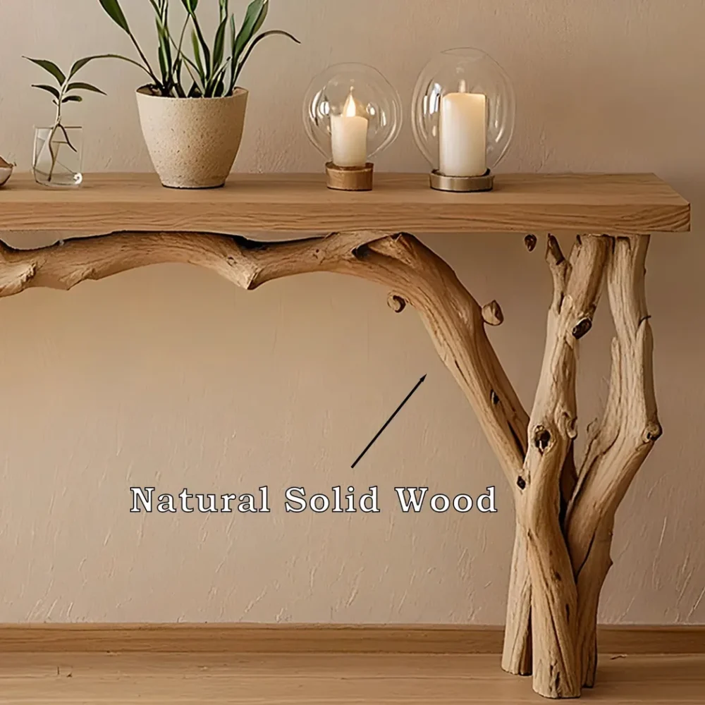 Handmade Rustic Natural Wood Console Table ? Farmhouse Style, Entryway or Living Side Table, Perfect Housewarming Gift - Image 4