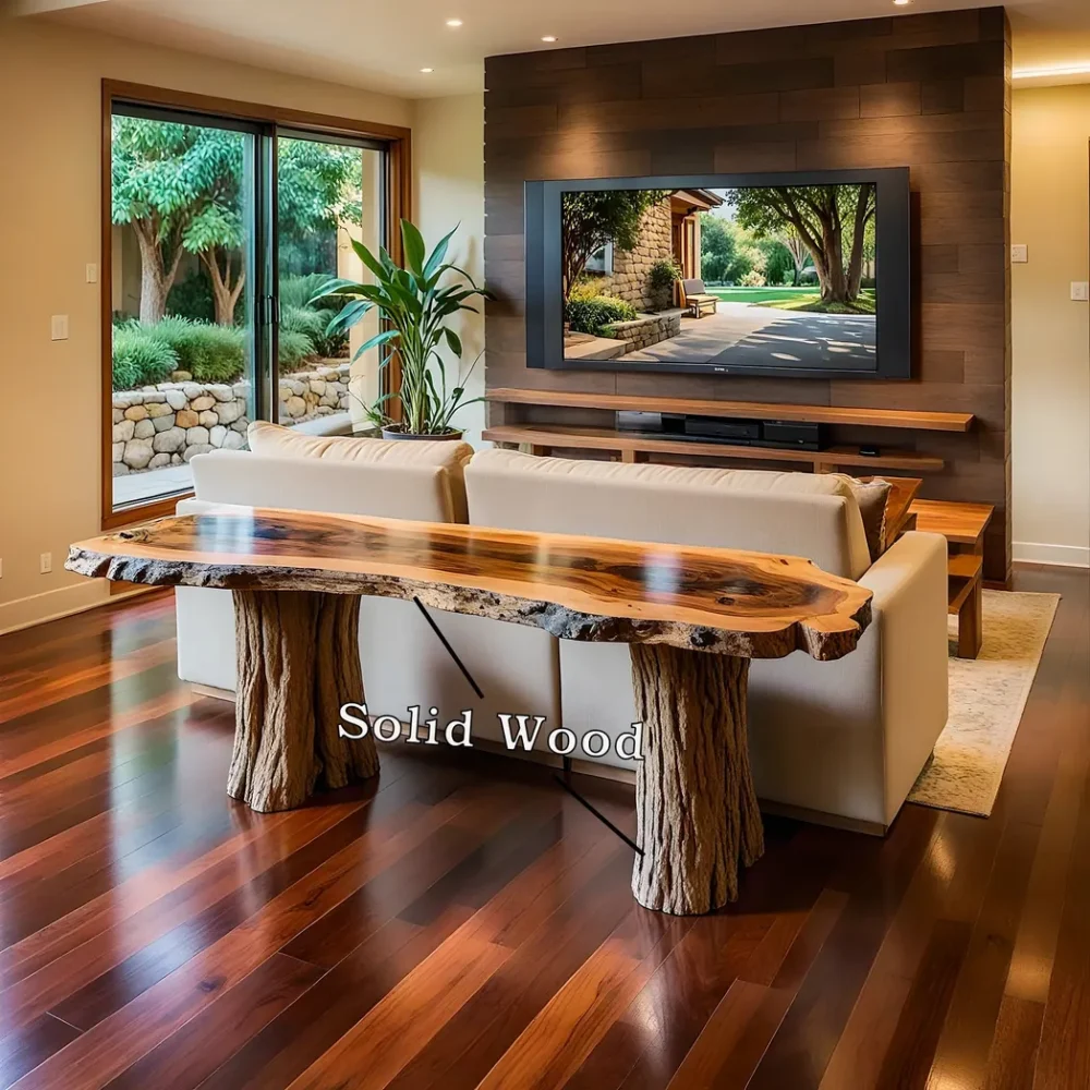 Handmade Rustic Natural Wood Console Table ? Narrow Entryway Table for Country House, Stylish and Functional - Image 2