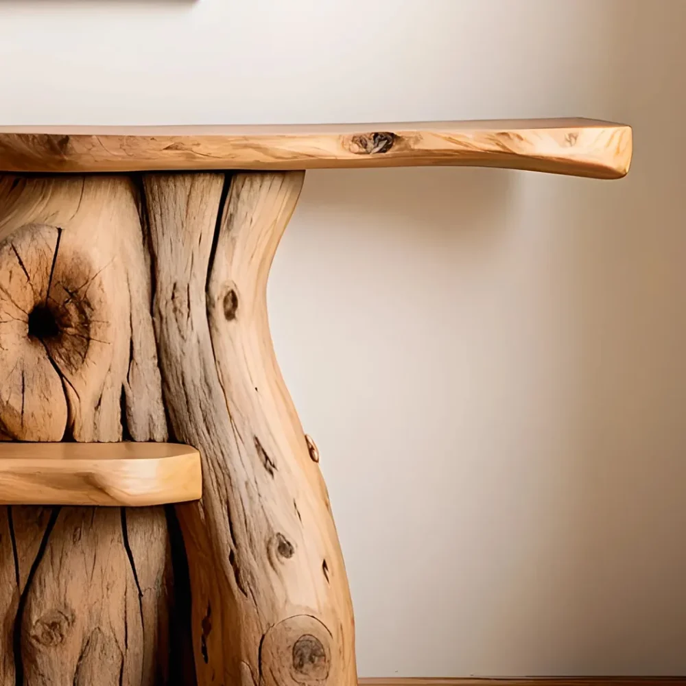 Handmade rustic natural wood console table, entryway table, custom console table, rustic style decor - Image 5