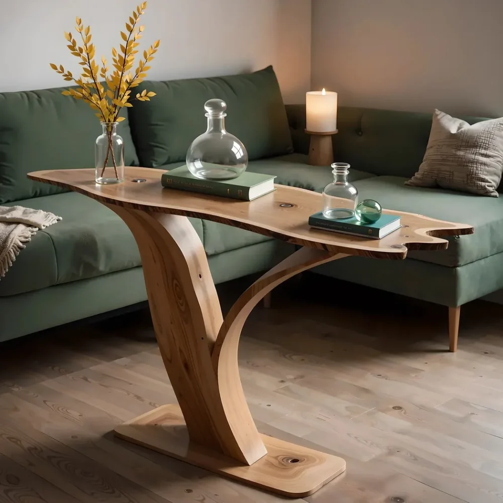 Handmade rustic natural wood console table, farmhouse style console table, living side table, entryway table