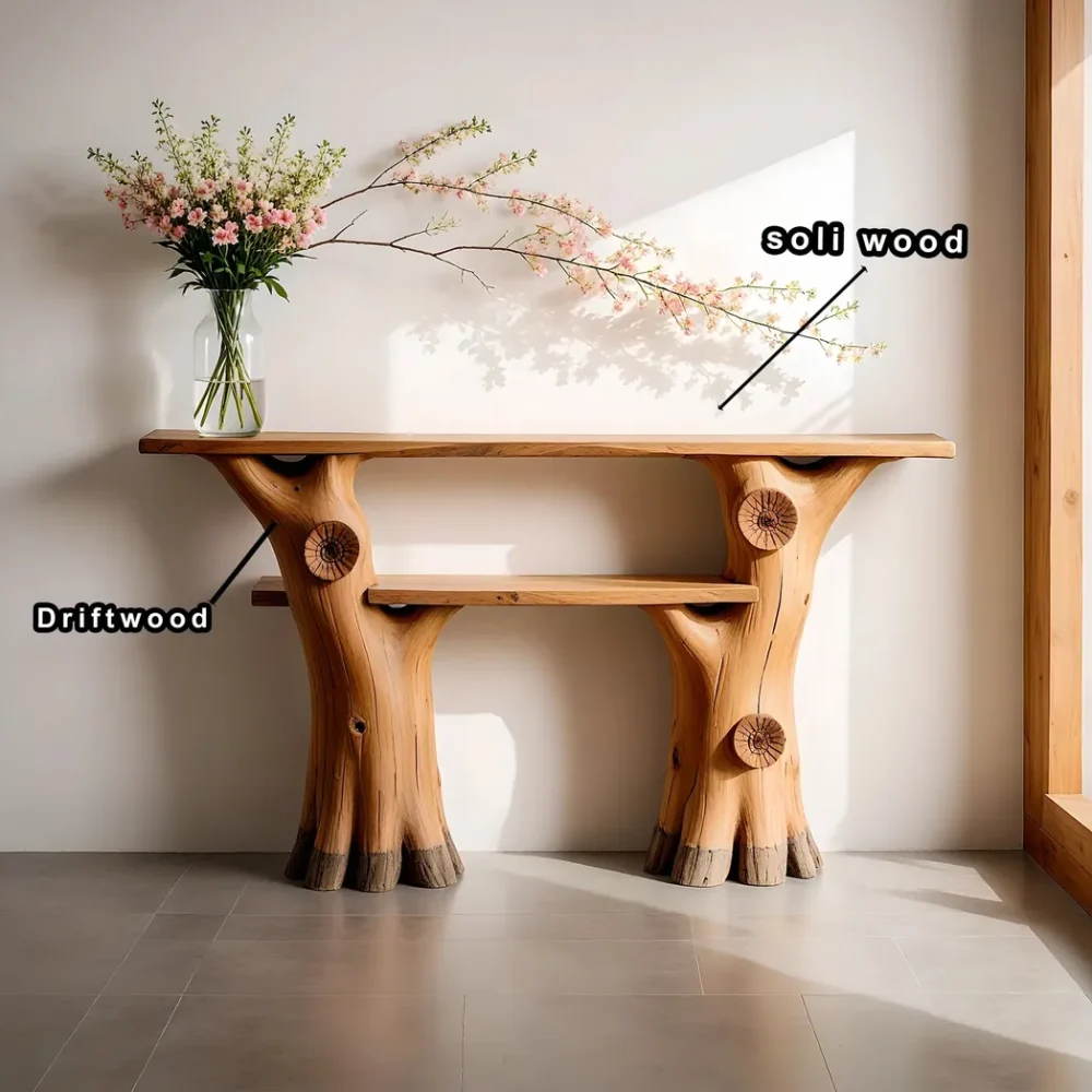 Narrow console table solid wood console table live edge side table farm table rustic style home decor - Image 2