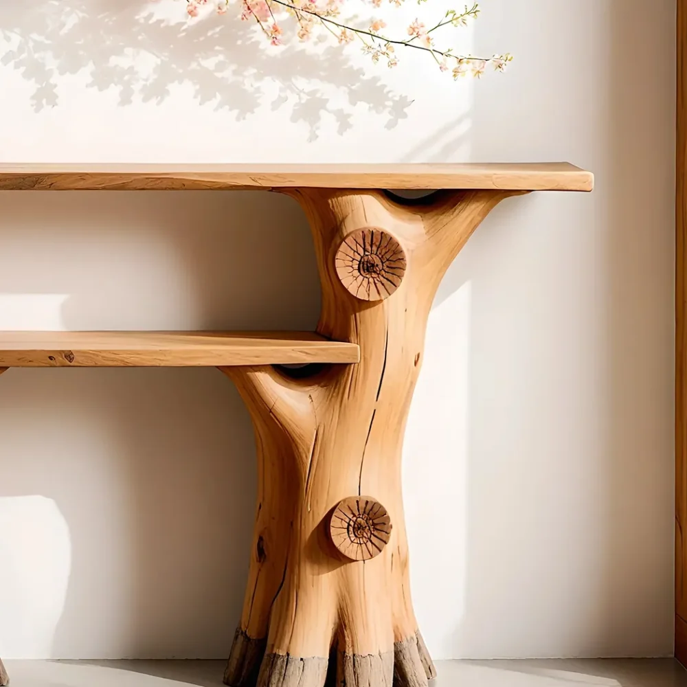 Narrow console table solid wood console table live edge side table farm table rustic style home decor - Image 3