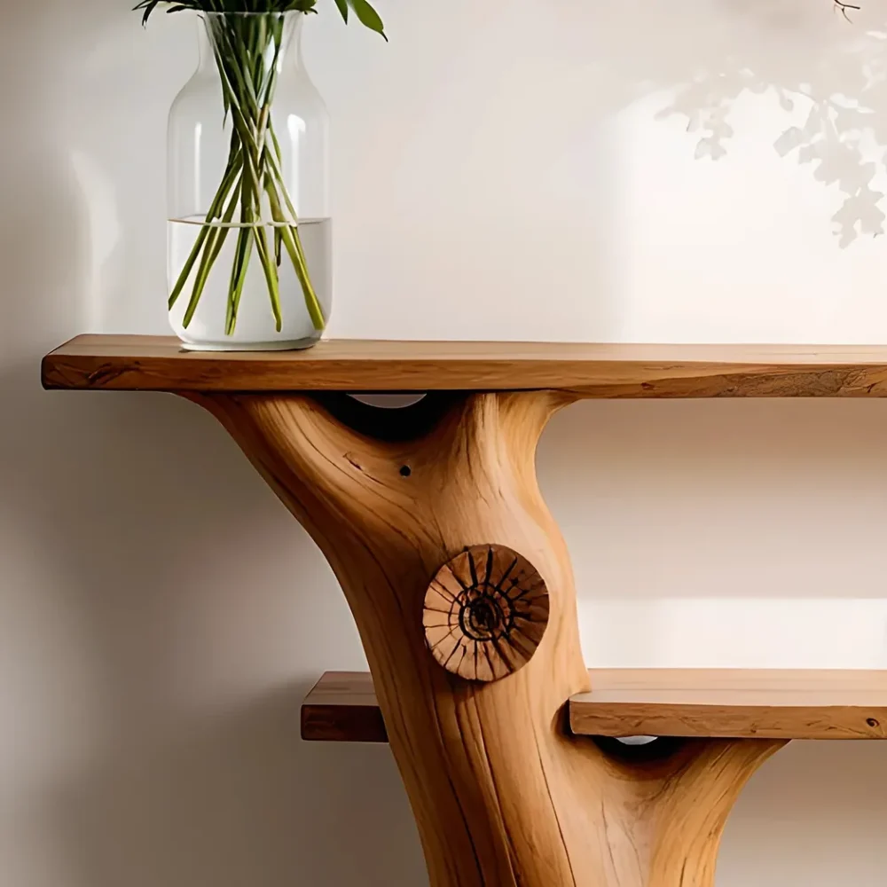 Narrow console table solid wood console table live edge side table farm table rustic style home decor - Image 5