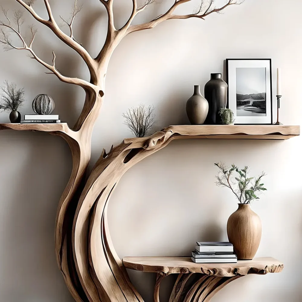 Reading table, living room decoration table, tree-shaped tea table - Image 5