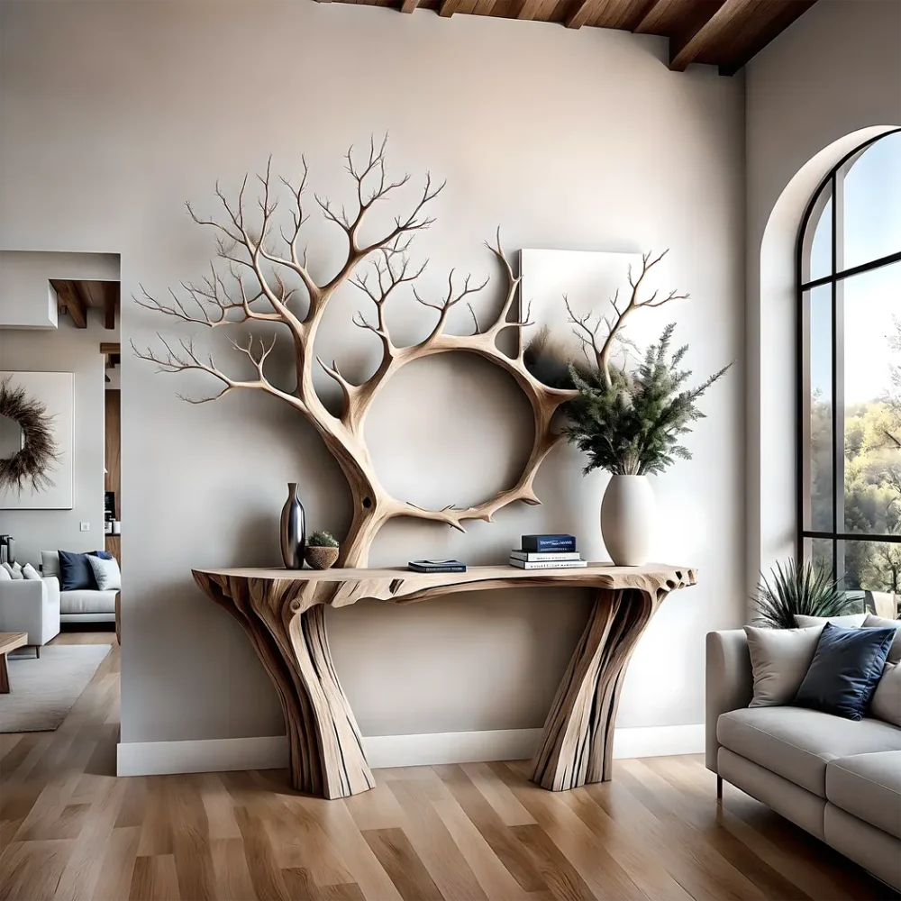 reading table, tree-shaped table, children's study table, souvenir display table