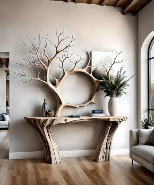 reading table, tree-shaped table, children's study table, souvenir display table
