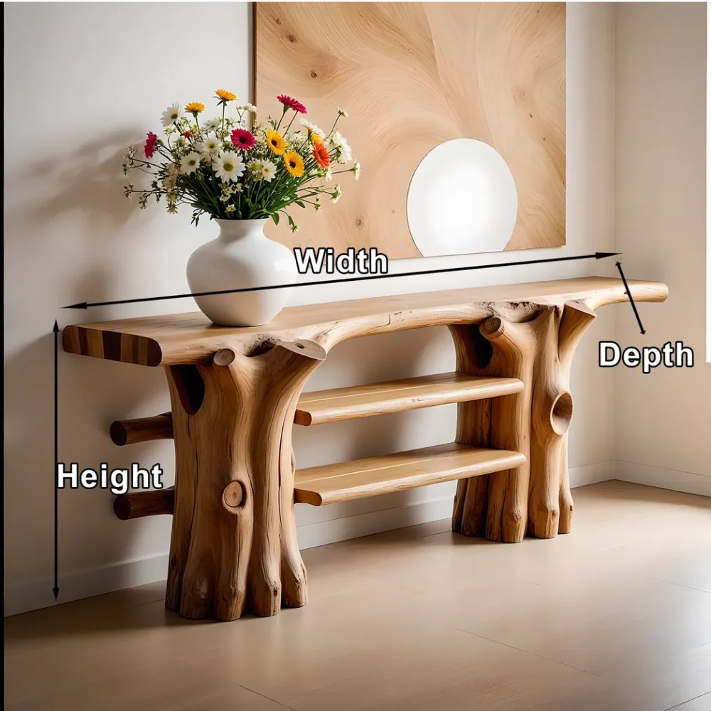 Reclaimed Wood Console Table Narrow, Rustic Farmhouse Console Table Wooden, Entry Way Table Console Furniture, Narrow Entryway Table - Image 2