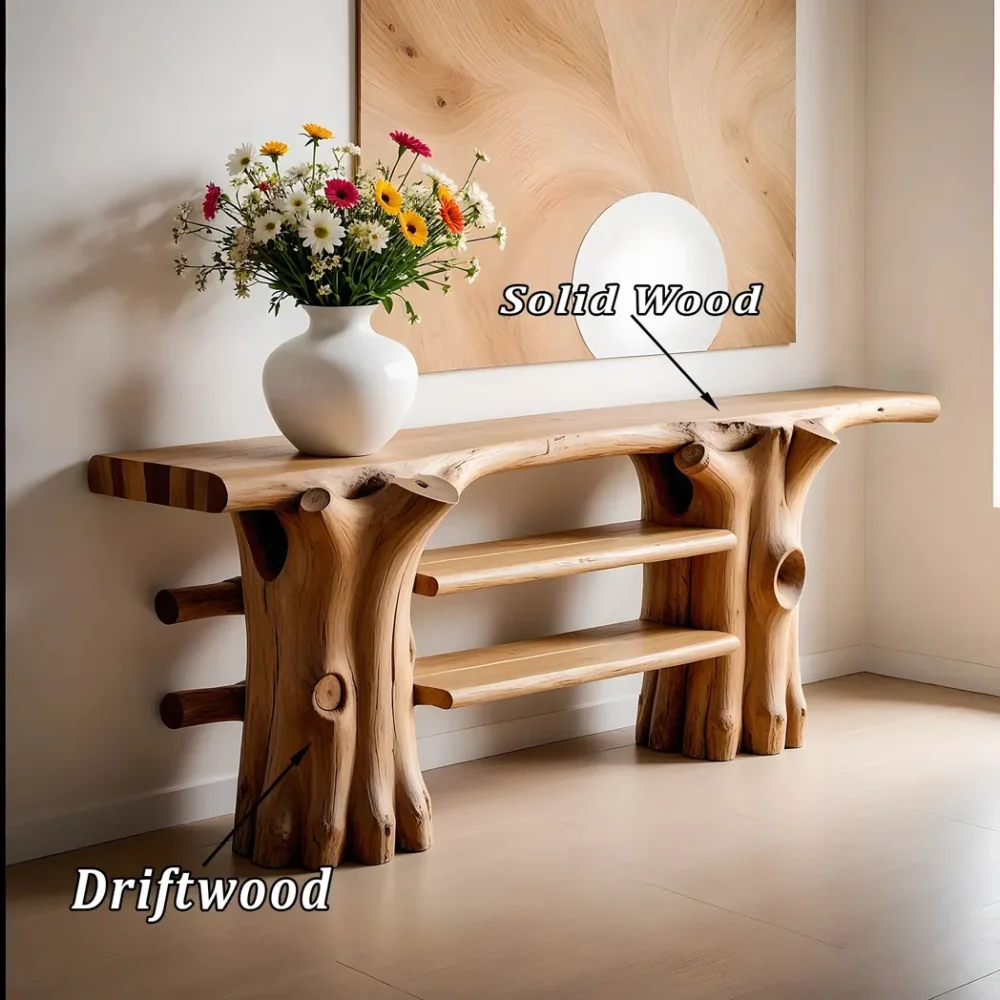 Reclaimed Wood Console Table Narrow, Rustic Farmhouse Console Table Wooden, Entry Way Table Console Furniture, Narrow Entryway Table - Image 4