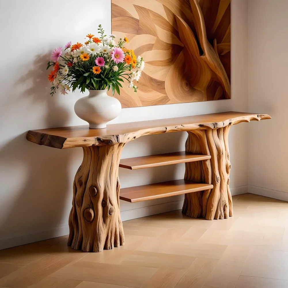 Rustic console table solid wood console table rustic side table recycled wood console table.
