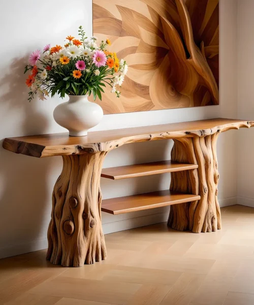 Rustic console table solid wood console table rustic side table recycled wood console table.