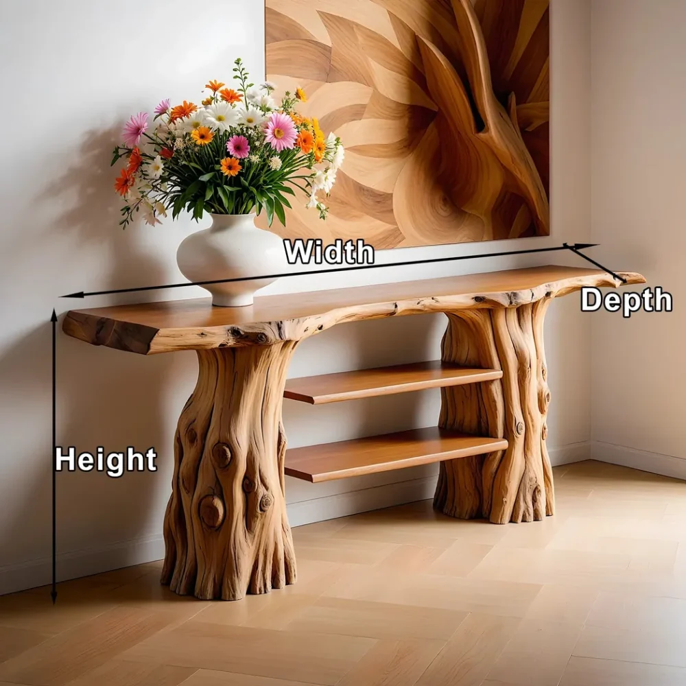 Rustic console table solid wood console table rustic side table recycled wood console table. - Image 2