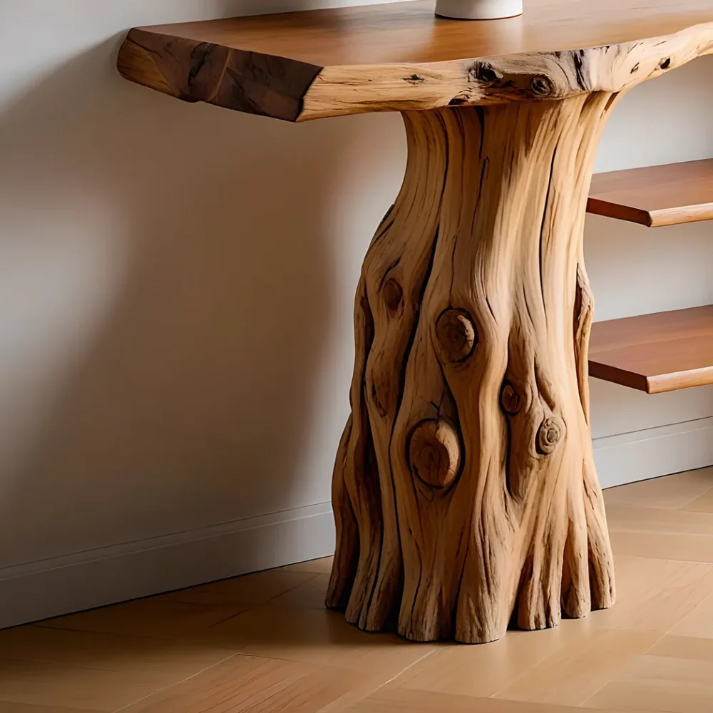Rustic console table solid wood console table rustic side table recycled wood console table. - Image 3