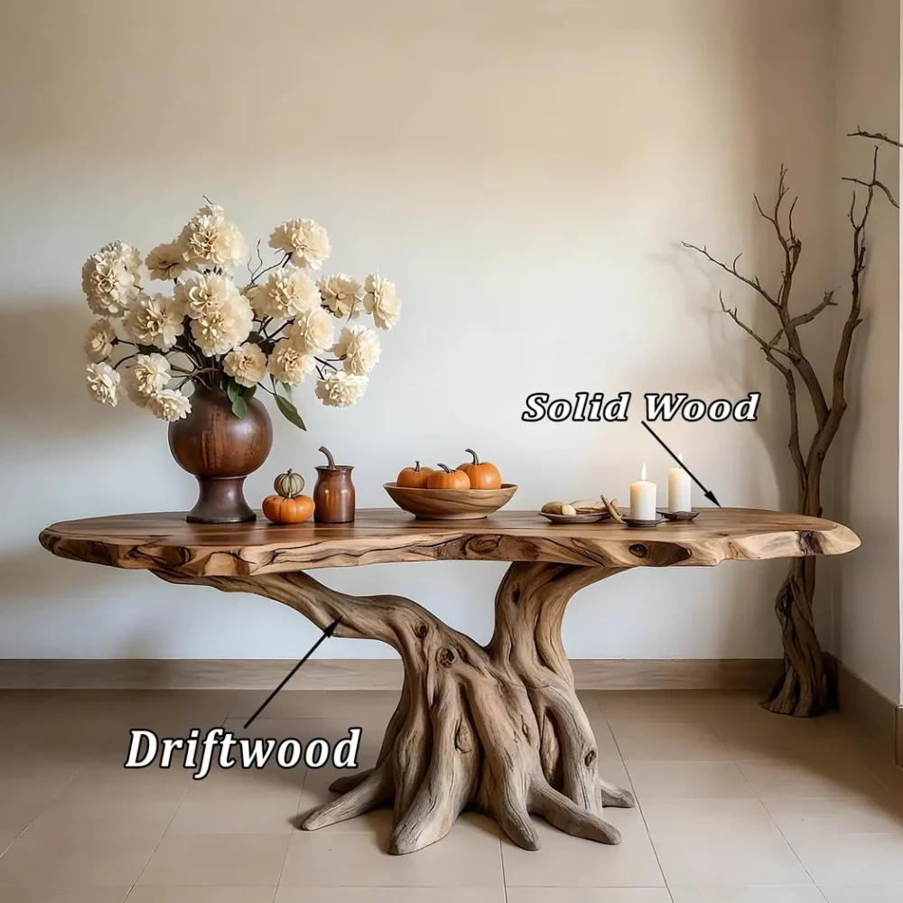 Solid wood console table, 100% handmade console table, rustic side table. - Image 2