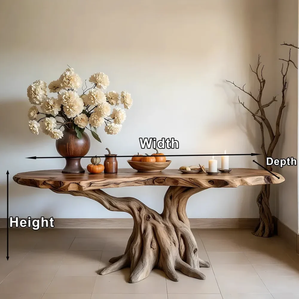 Solid wood console table, 100% handmade console table, rustic side table. - Image 4