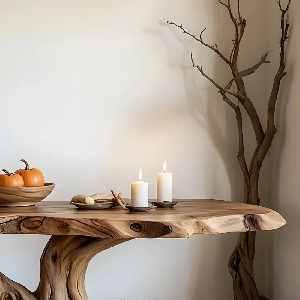 Solid wood console table, 100% handmade console table, rustic side table. - Image 5