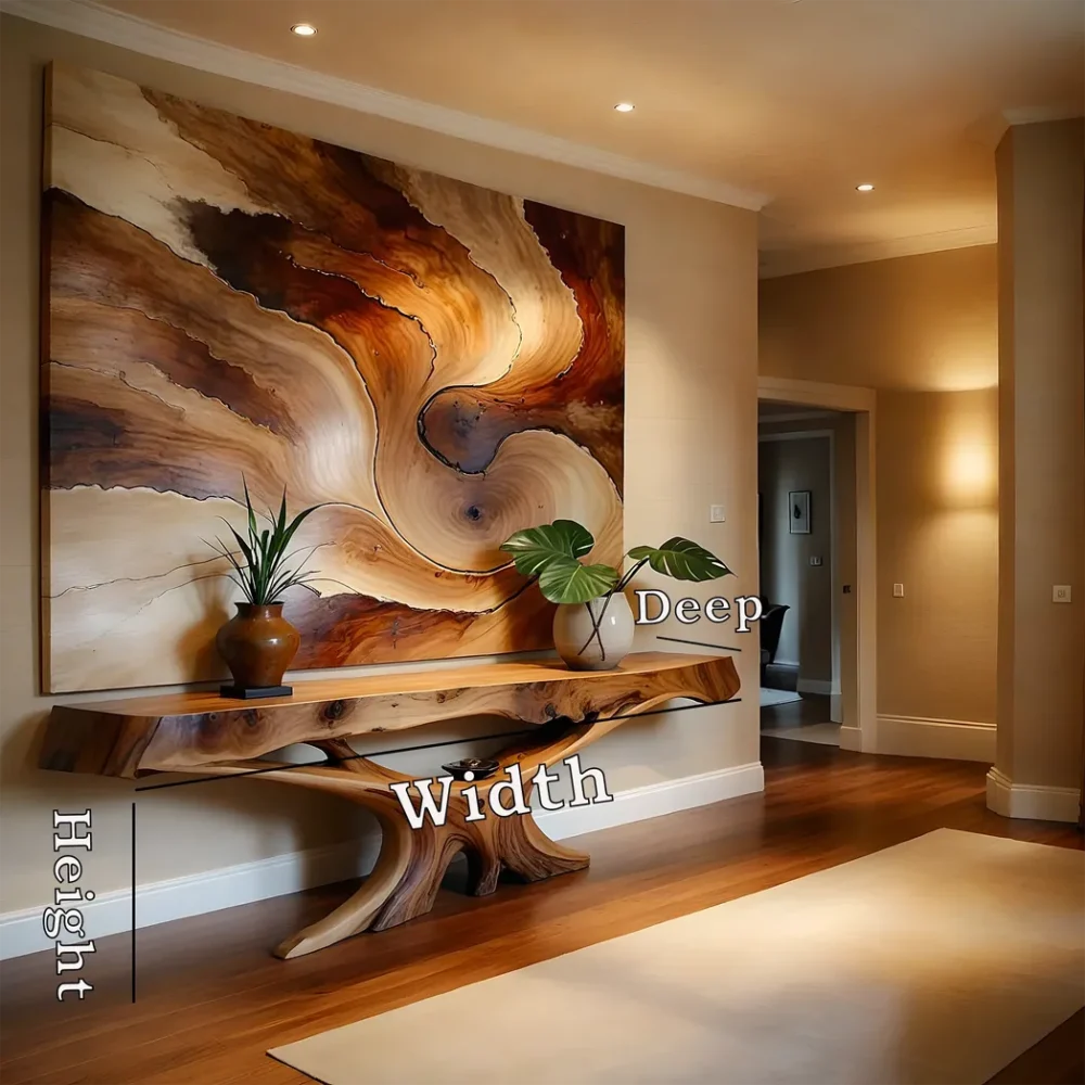 Solid wood console table, handmade natural wood console table, live edge table, entryway table, narrow entryway table - Image 2