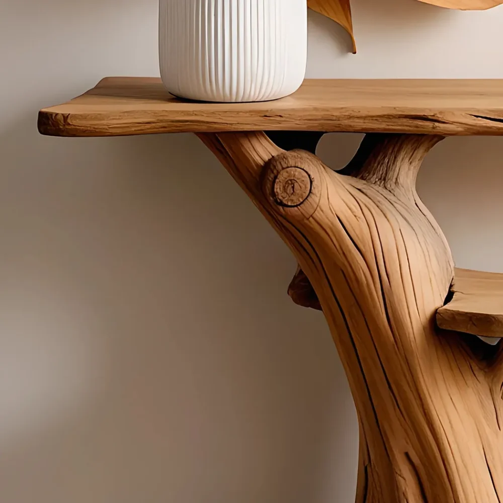 Solid wood console table, narrow table with bookshelf, decorative table. - Image 5
