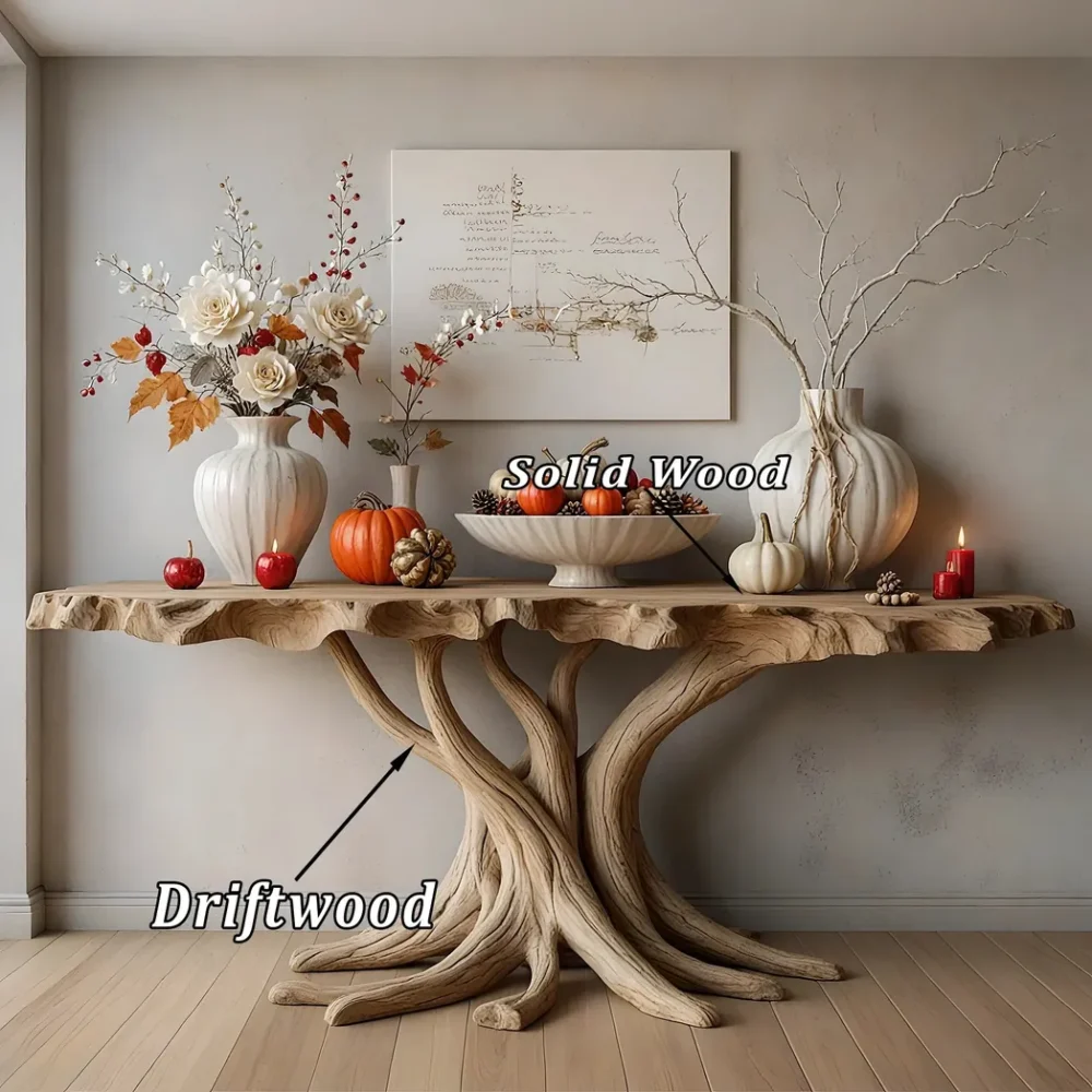 Solid wood wall table, tree shaped table, handmade table - Image 2