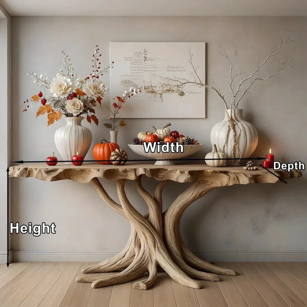 Solid wood wall table, tree shaped table, handmade table - Image 4