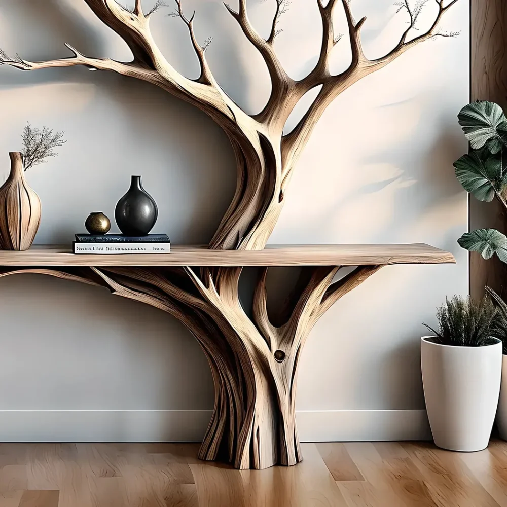 Tree-shaped desk. console table, home decoration table - Image 4